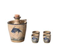 Wine Warmer Japanese Ceramic Sake Pot Set Household Small Wine Cup Traditional Handmade Wine Pot Accessories Shochu Cup Set
