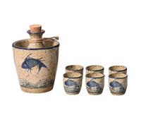 Wine Warmer Japanese Ceramic Sake Pot Set Household Small Wine Cup Traditional Handmade Wine Pot Accessories Shochu Cup Set