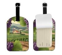 Wine Winemaking Winery Grape Field Print Bag Tags Stylish Luggage Tag 4.3 X 2.76 Inch Essential Travel Accessory Suitcases