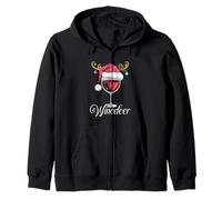 WineDeer ReinBeer Funny Wine Beer Christmas Couples Matching Zip Hoodie
