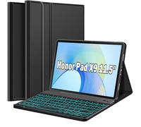 Wineecy Backlit Keyboard Case for Honor Pad X9 11.5 Inch 2023 Tablet, Slim PU Stand Cover with UK Layout Magnetically Detachable Wireless Bluetooth Keyboard for 11.5" Honor Tablet X9
