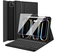 Wineecy Keyboard Case for iPad 11 Inch 2024(M4, 5th Generation), Built-in Pencil Holder, 9H Screen Protector, Magnetic Detachable Wireless Keyboard Cover for iPad Pro 11" 5th Gen (Black)