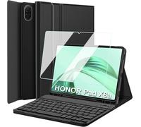 Wineecy Keyboard Case with Screen Protector for Honor Pad X8a 11 Inch 2024, 9H Tempered Glass, Magnetically Detachable Wireless Bluetooth Keyboard with Slim Stand Cover with Pen Holder (Honor Pad X8a)