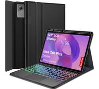 Wineecy Touchpad Keyboard Case for Lenovo Idea Tab Plus 12.1 Inch 2025 Tablet, 7 Color Rainbow Backlight Detachable Bluetooth Trackpad Keyboard Folio Smart Cover with Pen Holder