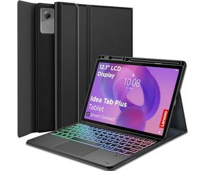 Wineecy Touchpad Keyboard Case for Lenovo Idea Tab Plus 12.1 Inch 2025 Tablet, 7 Color Rainbow Backlight Detachable Bluetooth Trackpad Keyboard Folio Smart Cover with Pen Holder