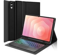Wineecy Touchpad Keyboard Case for Samsung Galaxy Tab S11 Ultra 14.6 Inch 2025 Tablet SM-X936B/SM-X930, 7 Color Rainbow Backlight Detachable Bluetooth Trackpad Keyboard Folio Cover with S Pen Holder