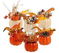 winemana Thanksgiving Decorations Set of 6 Artificial Pumpkin Berry Acorn Pine Cone Vegetables for Harvest Fall Tabletop Home Kitchen Party