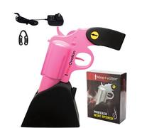 WineOvation Electric Gun Wine Bottle Opener with Foil Cutter for Gun Enthusiasts and Wine Lovers (Open Your Wine Bottle Fast with This New Corkscrew) Wine Gun Pink