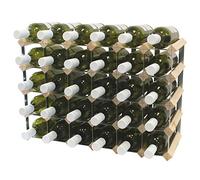 Wineware 30 Bottle Fully Assembled Wooden Wine Rack - Natural Pine & Galvanised Steel - Made in the UK