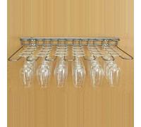 Wineware Wall & Shelf Mounted Chrome Plated Steel Wine Glass Storage Drying Rack Wine Glass Holder 24 Glasses 62mm x 538mm x 312mm - Holds any type of glassware wine or beer glasses and flutes