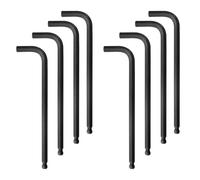 Winfox 8Pcs 6mm Ball End Hex Key Wrench, Extra Long Allen Key, CR-V Steel with Black Oxide Finish, L-Shape Professional Repair Tool for Furniture, Bikes & Equipment