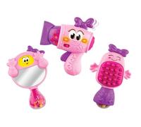winfun Fashion Tot Beauty Gift Set |Interactive Hairbrush, Mirror And Hair Dryer With Lights And Sound Effects | Suitable For Boys And Girls Ages 6 Months And Up, Multicolor, 003033