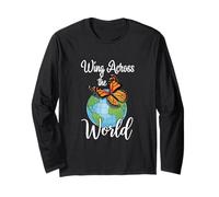 Wing Across The World Butterfly Lover Traveler Long Sleeve T-Shirt