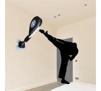 Wing Chun Dummy Taekwondo Kick Pad Wall Mounted, Adjustable Karate Kickboxing Equipment Kicking Target, Portable Martial Arts Training Dummy Spring Arms