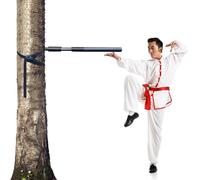 Wing Chun Wooden Dummy, Outdoor bundled Tai Chi Stick, Portable Martial Arts Dummies, Double spring push hand kung fu training, 3 piece set, for Tree Or Hard Object (Color : 1 Spring Hand)