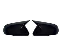 Wing Covers 1 Pair Glossy Black Carbon Fiber Color Rearview Side Mirror Cover Caps For Mustang 2015-2022 Auto Exterior Outside Rearview Cover(Lamp style Black)