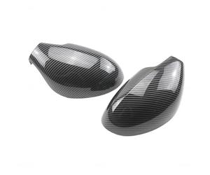Wing Covers Replacement for Seat For Ibiza MK3 6L 2002-2008 Carbon Fiber Car Rear View Door Wing Side Mirror Cover Caps Shell Case With Tool Outside Rearview Cover(Carbon Fiber Look)(Black)