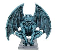 Wing Credit - Gothic Sculpture | Garden Leaning Statue | Evil Winged Devil Decor, Medieval Stone Protection Figure, Mythical Creature Ornament, Outdoor Huardian, Holding Path Sculpture