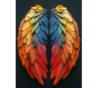 Wing Diamond Art Kits Adults, Diamond Painting Angel Crystal Art Kits for Adults Kids DIY Round Full Drill Gem Dots Embroidery Paintings Crafts Picture for Beginners, Room Decor Gifts 35x50cm 2a-154