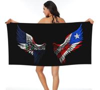 Wing Docan Republic And Porto Rico Flag Beach Towel, Quick Dry Pool Towels Absorbent Beach Blanket For Pool Swim Adults 80X130Cm