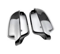 Wing Door Mirror Cover Cap Casing For A4 A5 B8 A3 8P A6 C6 Q3 Bright Black Full Replacement With Clips Car Door Side Mirrors Caps Rearview Mirror Cover(Carbon Look-B8.5)