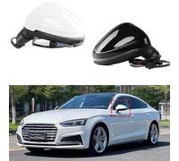 Wing Door Mirror For A5 F5 8W 2017-2022 Car Side Rearview Mirror Assembly Fold Turn Signal Heating Memory Lens Adjustment Full Door Wing Mirror(Black,14 pin R)
