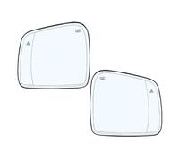 Wing Door Mirror Glass For Jeep For Grand For Cherokee 2011-2021 Car Rearview Mirror Lens Reflective With Blind Spots Wing Mirror Glass Driver(Left and Right)