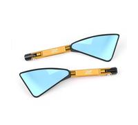 Wing Door Mirror Glass For Kawasaki For Z650 For Z300 Z250 For Z125 Z 650 Z 300 Z 250 Z 125 Universal Motorcycle Mirror CNC Side Rearview(Gold Big-Mirror)