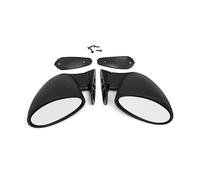 Wing Door Mirror Universal Car Racing Side Wing Mirror Left+ Right Classic Retro Kit California Style Rearview(White Black)