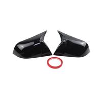 Wing Door Side Mirror Shell Car ABS Paste Side Door Mirror Cover For Model3 2021-2024 Horn Bright Black Auto Exterior Sides Rearview Cover