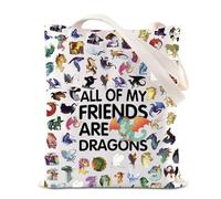 Wing Fire Novel Merchandise Tote Bag Darkstalker Gift Dragon Lover Gift Dragon Tribe Gift All Of My Friends Are Dragons Canvas Bag (Dragons Tote)