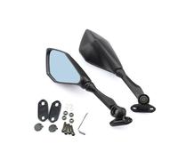 Wing Foldable Mirrors For Ninja Mirror Motorcycle Rearview Mirrors For Kawasaki For Ninja 125 250 250R 300 400 650 1000 H2 H2R For Ninja ZX6R For ZX10R For ZX14R Bar End Mirrors(Short blue lens)