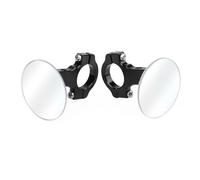 Wing Foldable Mirrors For Universal Rearview Mirror Wide For Vision Convex Motorcycle Handlebar Mount Rear Side Mirror Blind Spot Rimless 360 Degree Rotation(2 Pairs For 22mm Bar)
