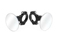 Wing Foldable Mirrors For Universal Rearview Mirror Wide For Vision Convex Motorcycle Handlebar Mount Rear Side Mirror Blind Spot Rimless 360 Degree Rotation(1 Pair For 25mm Bar)