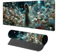 Wing Gaming Mouse Mat 800x400x3mm, Mouse Pad Large Flower, Desk Mat with Stitched Edge, Mousepad with Non-Slip Rubber Base, Office Accessories, Keyboard Pad, for Gifts, PC, Gaming, Desk Office, 5-6442