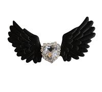 Wing Hair Clip Crystal Heart Hair Clip Wing Barrettes Rhinestone Heart Hair Barrettes Punk Side Clip
