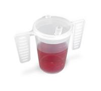 Wing Handled Beaker with Drinking Lid | Adult Beakers for Elderly Dementia Cup Adult Drinking Cup for Elderly Two Handled Drinking Cup Small Spouted Drinking Lid