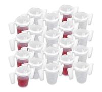 Wing Handled Beaker with Drinking Lid - Pack of 20 | Adult Beakers for Elderly Dementia Cup Adult Drinking Cup for Elderly Two Handled Drinking Cup Small Spouted Drinking Lid