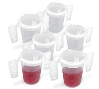Wing Handled Beaker with Drinking Lid - Pack of 6 | Adult Beakers for Elderly Dementia Cup Adult Drinking Cup for Elderly Two Handled Drinking Cup Small Spouted Drinking Lid