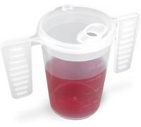 Wing Handled Beaker with Feeding Lid | Adult Beakers for Elderly Dementia Cup Adult Feeding Cup for Elderly Two Handled Feeding Cup Large Spouted Feeding Lid