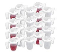 Wing Handled Beaker with Feeding Lid - Pack of 20 | Adult Beakers for Elderly Dementia Cup Adult Feeding Cup for Elderly Two Handled Feeding Cup Large Spouted Feeding Lid