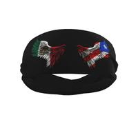 Wing Mexico And Porto Rico Flag Unisex Head Bands Breathable Sweatband Quick-Dry Hair Band For Workout Yoga Gym