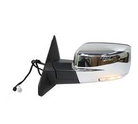 Wing Mirror Assembly Door Mirror Assembly Car Accessories For Dodge For Ram 1500 2500 3500 2013-2018 Power Folding Dual Lamps Heated Side Rearview Mirror Auto Side Mirror(Electroplating,1pc left)