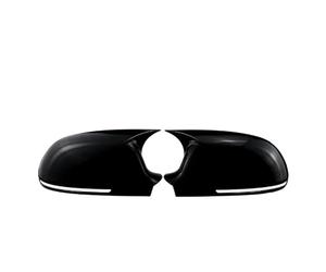 Wing Mirror Cover Cap Fit Use For Audi A3 8P A4 A5 Car Rearview Side Mirror Cover Wing Cap Exterior Door Housing Shell Trim(Type A Black)
