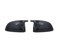Wing Mirror Cover Cap For BMW For X3 For X4 For G02 For X5 For G05 For X6 For X7 For G07 2Pcs Glossy Black Carbon Pattern Rear Side View Mirror Covers Shell Replacement Mirror Cap Cover Trim(Carbon Fi