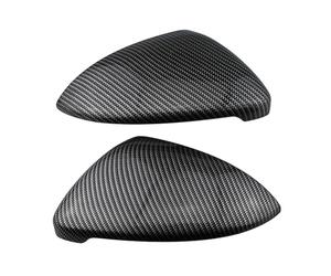 Wing Mirror Cover Cap For VW For Golf 7 For MK7 For Mk 7.5 2013-2016 2017 2018 2019 Side Mirror Trim Carbon Fiber Decoration Accessories Rearview Mirror Cover Sticker Mirror Cap Cover Trim(Carbon fibe