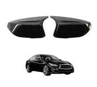 Wing Mirror Cover for Infiniti Q50 Q50S 2014-2018 Black, Carbon Fiber Texture - Rearview Mirror Cap Left Right Side Door Mirror Housing Replacement,Black