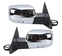 Wing Mirror For Dodge For Ram 1500 2500 3500 2013-2018 Rearview Mirror Assembly Power Folding Dual Lamps Heated Door Side Car Car Side Mirror Assembly(1 pair silver)