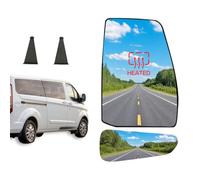 Wing Mirror Glass Right Replacement for Ford Transit Tourneo Custom V362 | 2012-2023 Driver side, Upper Heated Convex, with Backing Plate; Lower Unheated Blind Spot, Stick-On.