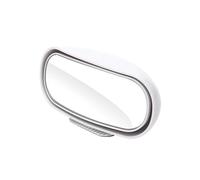 Wing Mirror Glass Universal Car Mirror Auxiliary Rear View Wide Angle Side Mirrors Reverse Blind Spot 360° Adjustable Offside Nearside(White)